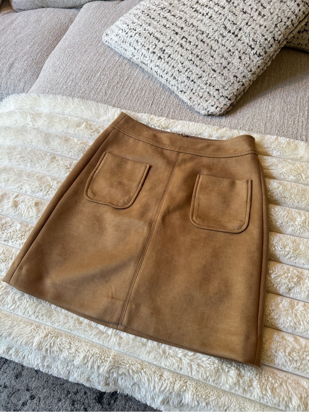 Loft brown faux suede mini skirt
